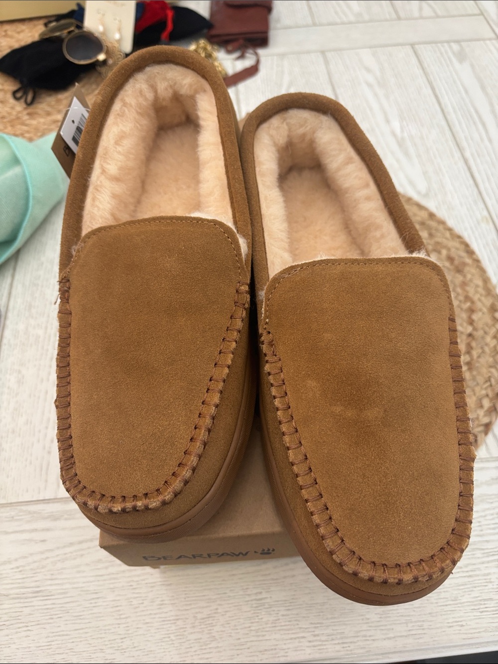 BearPaw Brian Hickory Suede Slip-On Loafers in Hickory Brown